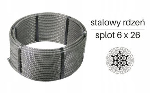 Lina stalowa kowarkowana 12mm 70m SUPER GRIZZLY