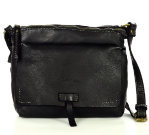 MARCO MAZZINI Torebka skórzana messenger retro bag czarny