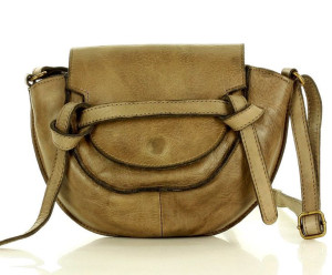 Marco Mazzini Torebka listonoszka skórzana saddle bag beż taupe