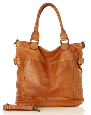 Torebka skórzana XL shopper vintage bag z kieszeniami vera pelle - MARCO MA