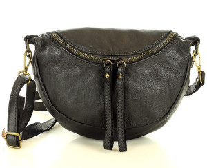 Torebka damska listonoszka nerka ze skóry naturalnej handmade crossbody lea