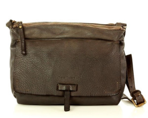 MARCO MAZZINI Torebka skórzana messenger retro bag ciemny brąz caffe