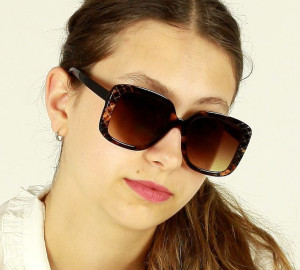 Oversizowe okulary przeciwsłoneczne MAZZINI SIMPLE BEAUTY brąz
