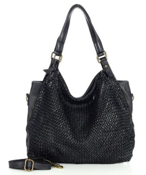 Miejska torebka pleciona na ramię skóra naturalna vintage leather bag - MAR