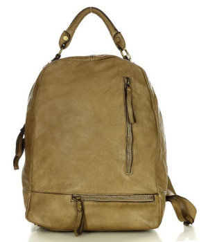 Marco Mazzini Plecak genuine leather handmade classic beż taupe