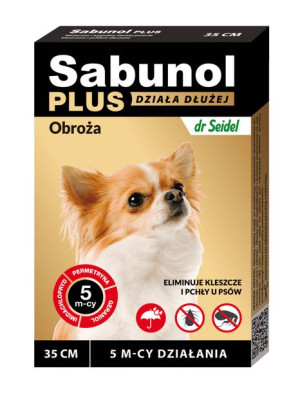OBROŻA DLA PSA przeciw pchłom i kleszczom - SABUNOL PLUS - 35cm