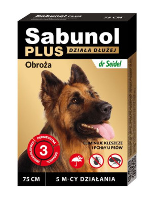 OBROŻA DLA PSA przeciw pchłom i kleszczom - SABUNOL PLUS - 75cm