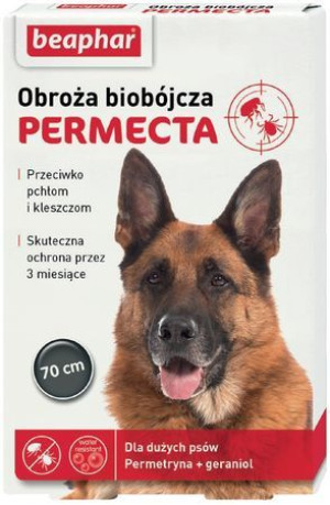 Obroża Dla Dużych Psa Biobójcza - Beaphar Permecta Dog - L 70cm