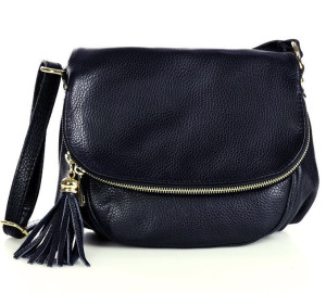 Torebka ze skóry półokrągła leather saddle bag - MARCO MAZZINI dollaro gran