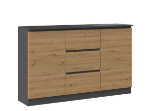 Komoda 2d3s 120 - Antracyt / Dąb Artisan
