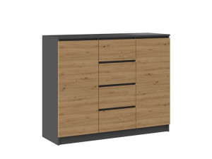 Komoda 2d4s - Antracyt / Dąb Artisan