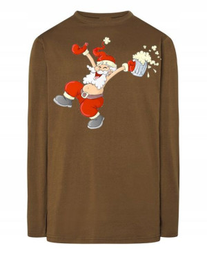 Świąteczny Longsleeve nadruk Pijany Mikołaj R.S
