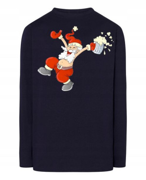 Świąteczny Longsleeve nadruk Pijany Mikołaj R.XXL