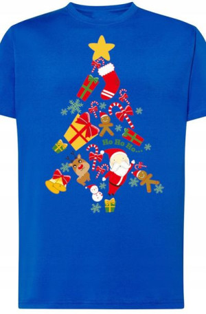 Świąteczny Męski Modny T-Shirt Nadruk r.L