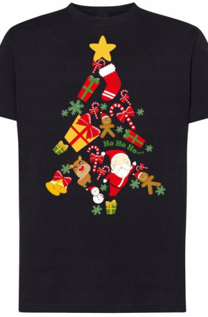 Świąteczny Męski Modny T-Shirt Nadruk r.S
