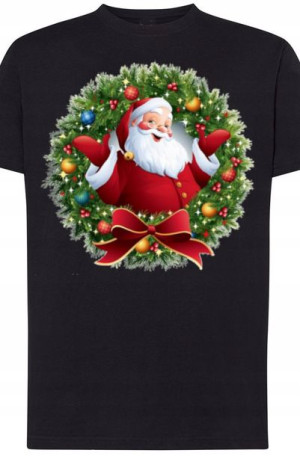 Świąteczny Mikołaj T-Shirt Męski Modny r.4XL