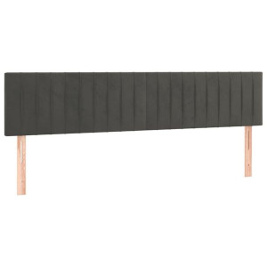 Zagłówki do łóżka, 2 szt, ciemnoszary, 100x5x78/88cm, aksamitny