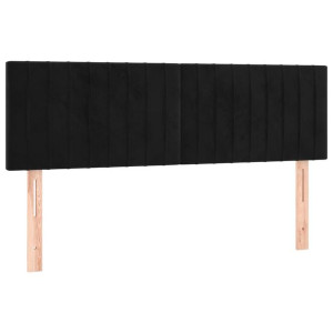 Zagłówki do łóżka, 2 szt., czarne, 72x5x78/88 cm, aksamit