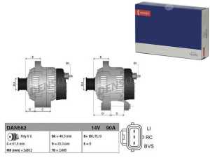 Alternator (14v 90a) Ford Focus 1.8/2.0 10.98-11.0