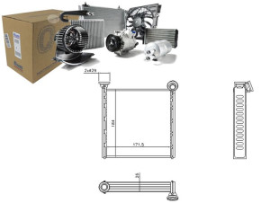 Nagrzewnica (171 5x184x26) Citroen C3 Picasso Peug