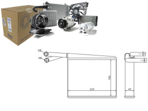 Nagrzewnica (220x165x40) Mercedes Sprinter 2-t (90