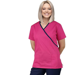 Bluza medyczna amarant z lamówką granat - 50