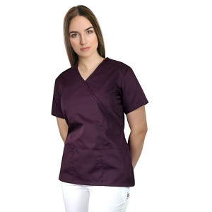 Bluza medyczna śliwka z lamówką śliwka - 38