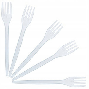 Widelce plastikowe jednorazowe 17cm, 100szt