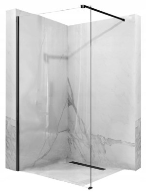 Ścianka Prysznicowa Walk-In Aero 8 mm Czarna 80