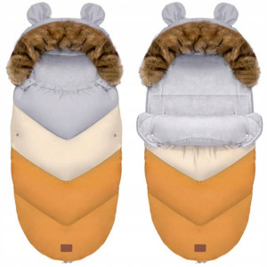 Śpiworek Do Wózka Sanek Ciepły Teddy Orange Pro V