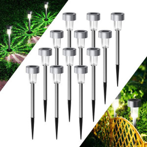Lampa Solarna Ogrodowa Zestaw 12 Szt Wodoodporna