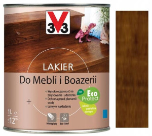 V33 Lakier Do Mebli Boazerii Połysk Dąb Ciemny 1l
