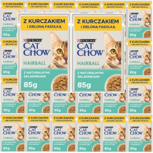 Purina Cat Chow Hairball Kurczak Fasolka 26x85g