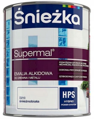 Śnieżka Supermal Emalia Biała Satynowa D210 0.75l