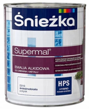 Śnieżka Supermal Emalia Biała Połysk D210 0.75l