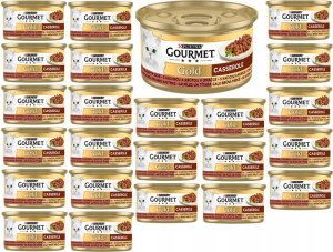 Purina Gourmet Gold Casserole Kaczka Indyk 24x85gr
