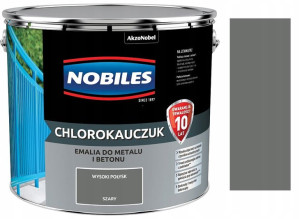 Nobiles Emalia Chlorokauczuk Szary Połysk 10l