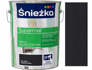 Śniezka Supermal Emalia Olejno-ftal Czarna 9005 5l