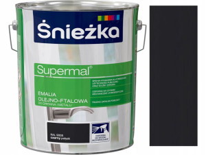 Śniezka Supermal Emalia Olej-ftal Czarna 9005 10l