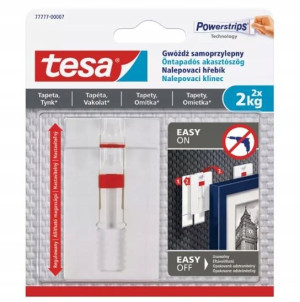 Tesa Gwóźdź Samoprzylepny Tynk, Tapeta 2 Szt 2 Kg
