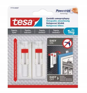 Tesa Gwóźdź Samoprzylepny Tynk, Tapeta 2 Szt 1 Kg