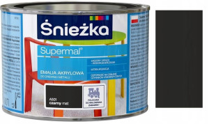 Śnieżka Emalia Akrylowa Czarna Mat A501 0.4l