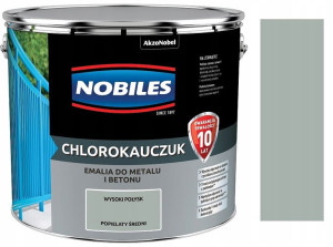 Nobiles Emalia Chlorokauczuk Popielaty Średni 10l