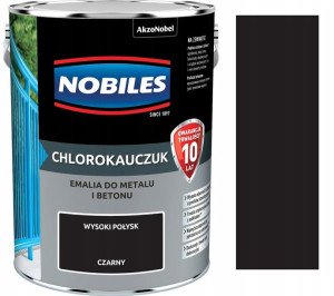 Nobiles Emalia Chlorokauczuk Czarny Połysk 5l