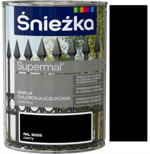 Śnieżka Emalia Chlorokauczuk Czarna 9005 0.9l