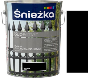 Śnieżka Emalia Chlorokauczuk Czarna 9005 5l