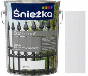 Śnieżka Emalia Chlorokauczuk Biała 9003 5l