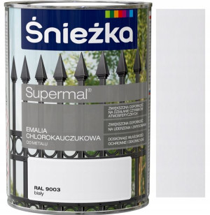 Śnieżka Emalia Chlorokauczuk Biała 9003 0.9l