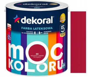 Dekoral Farba Akrylit W Królewska Czerwień 2.5l
