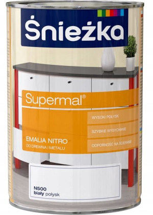 Śnieżka Supermal Emalia Nitro N500 Biała 1l
